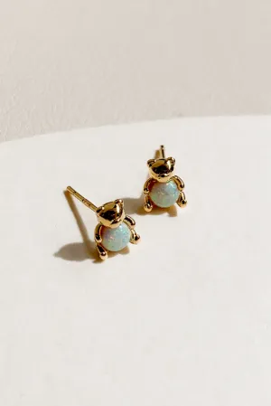 Bear Opal Ear Studs