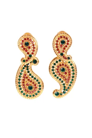 Bejewelled Boteh Drop Earrings