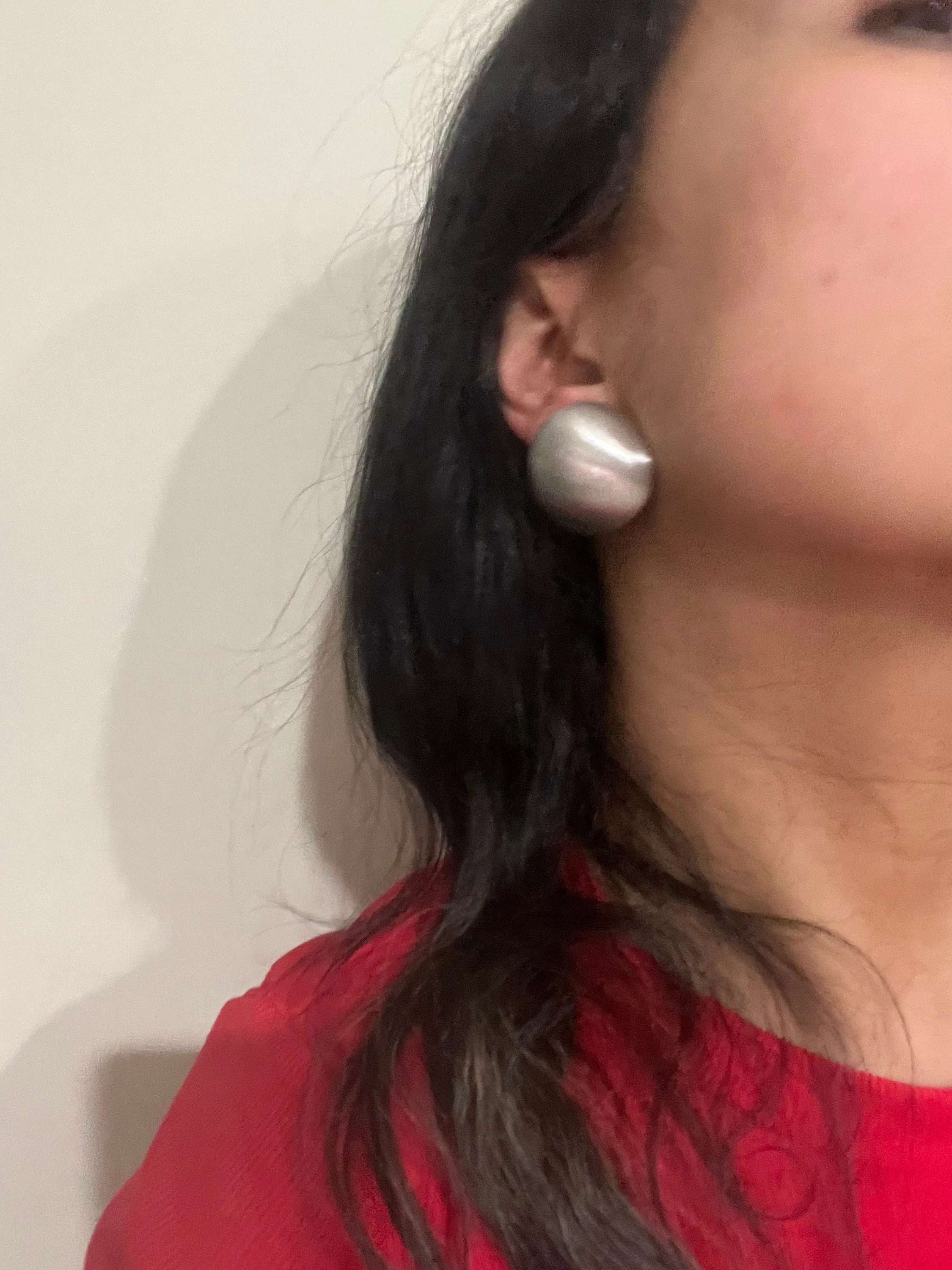 Big Silver stud earrings , silver  statement bold  studs large , silver round metal  earrings , chunky metal shiny stud earrings
