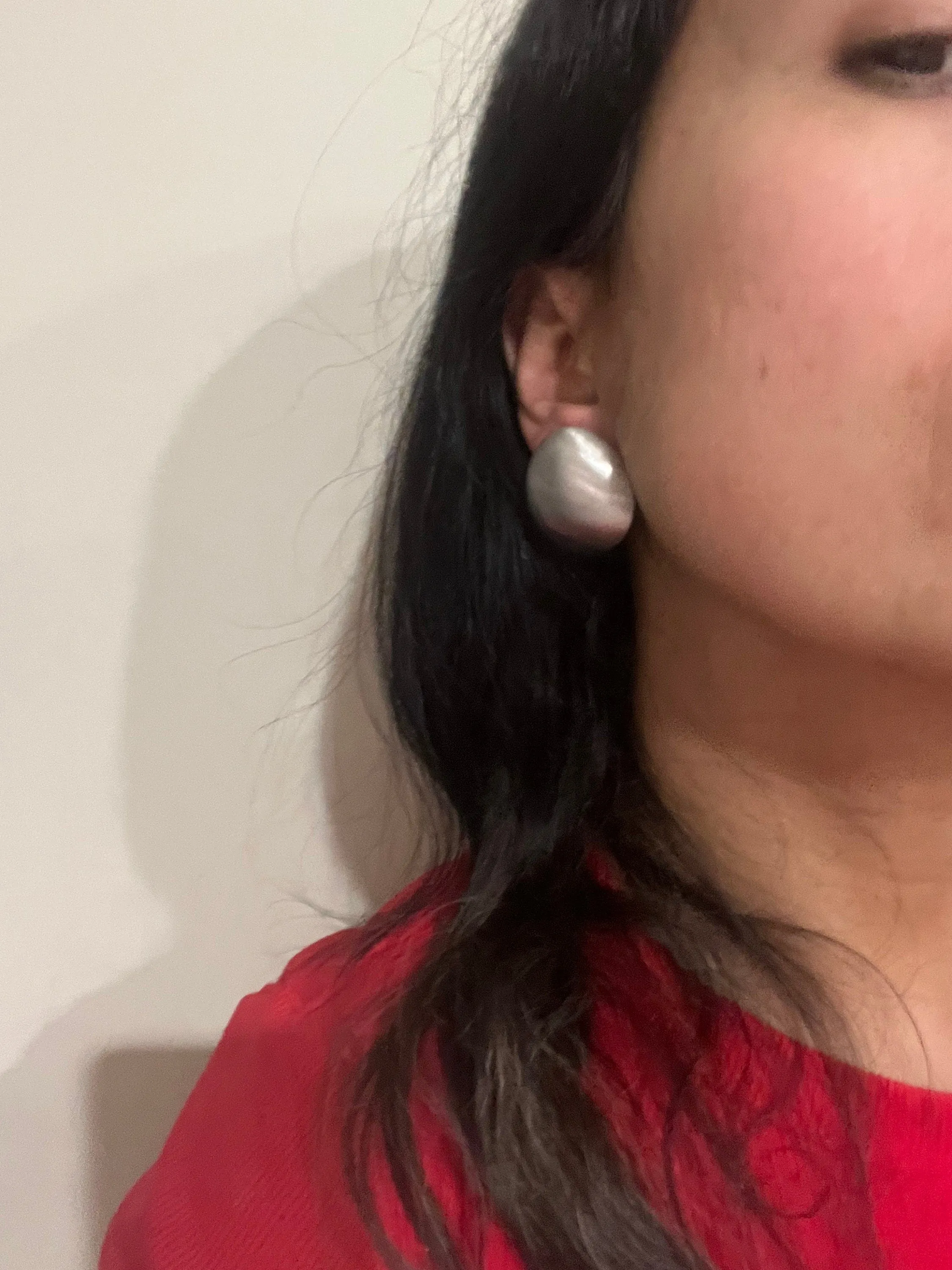 Big Silver stud earrings , silver  statement bold  studs large , silver round metal  earrings , chunky metal shiny stud earrings