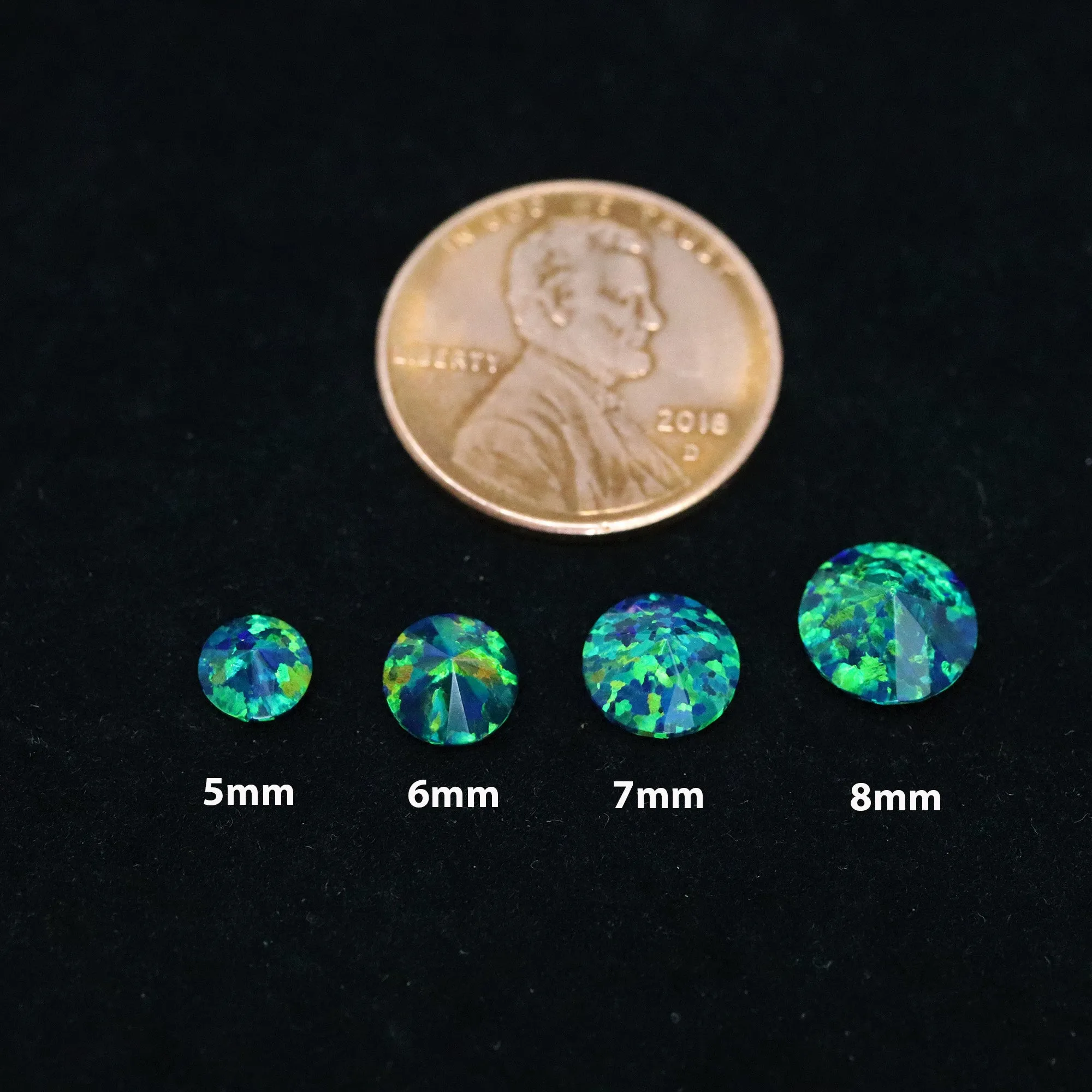 Black Emerald Opal Stud Earrings