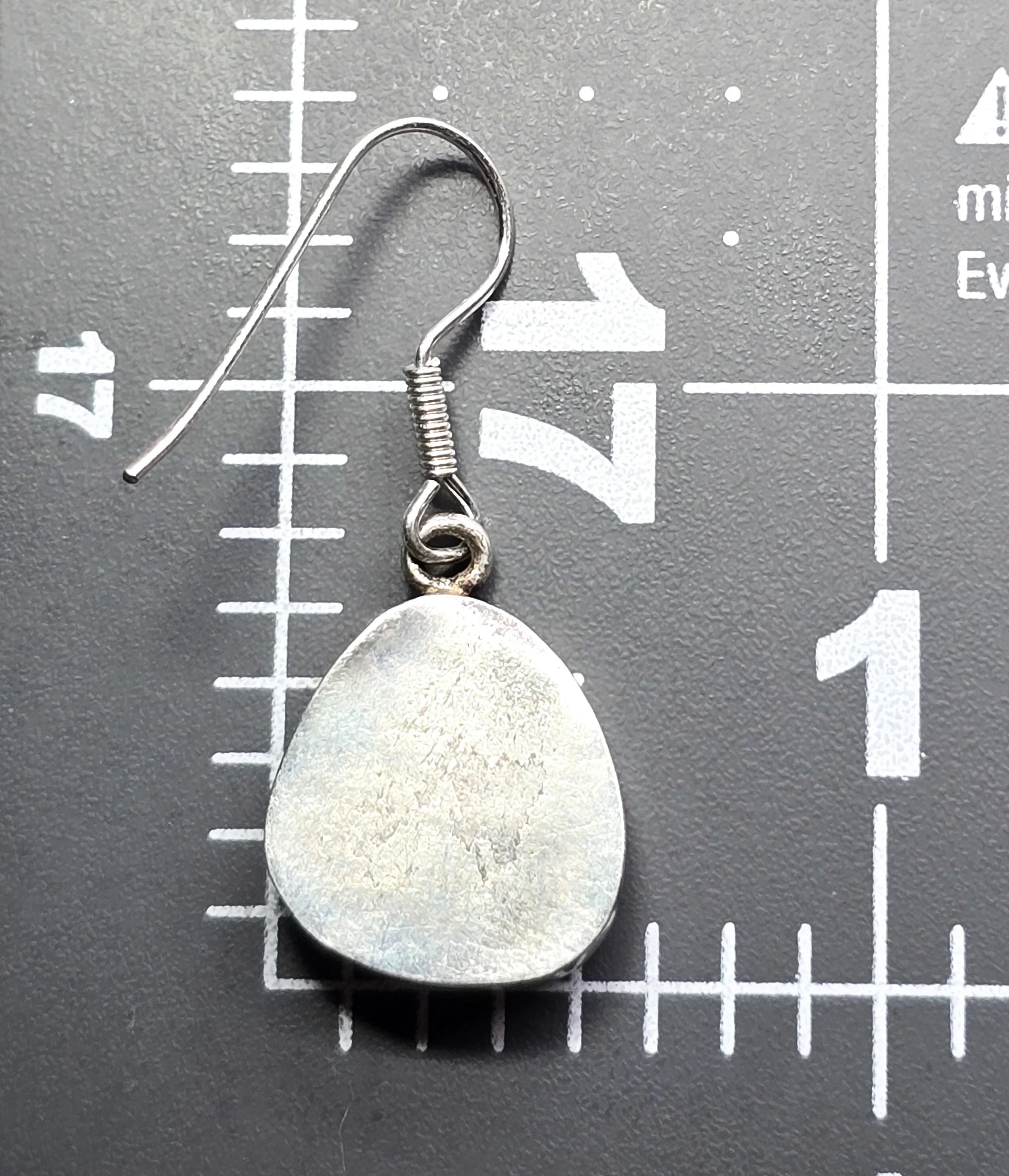 Black Lava stone thick solid sterling silver gemstone drop earrings