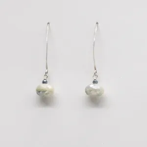 Blue Moonstone Droplet Silver Earrings