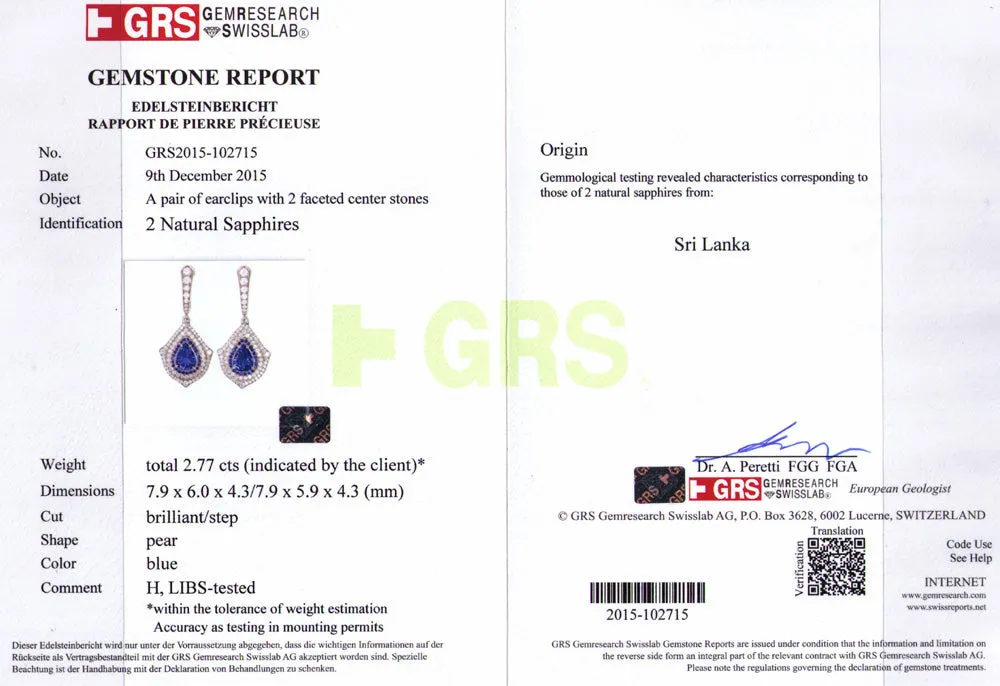 Blue Sapphire and Diamond Earrings