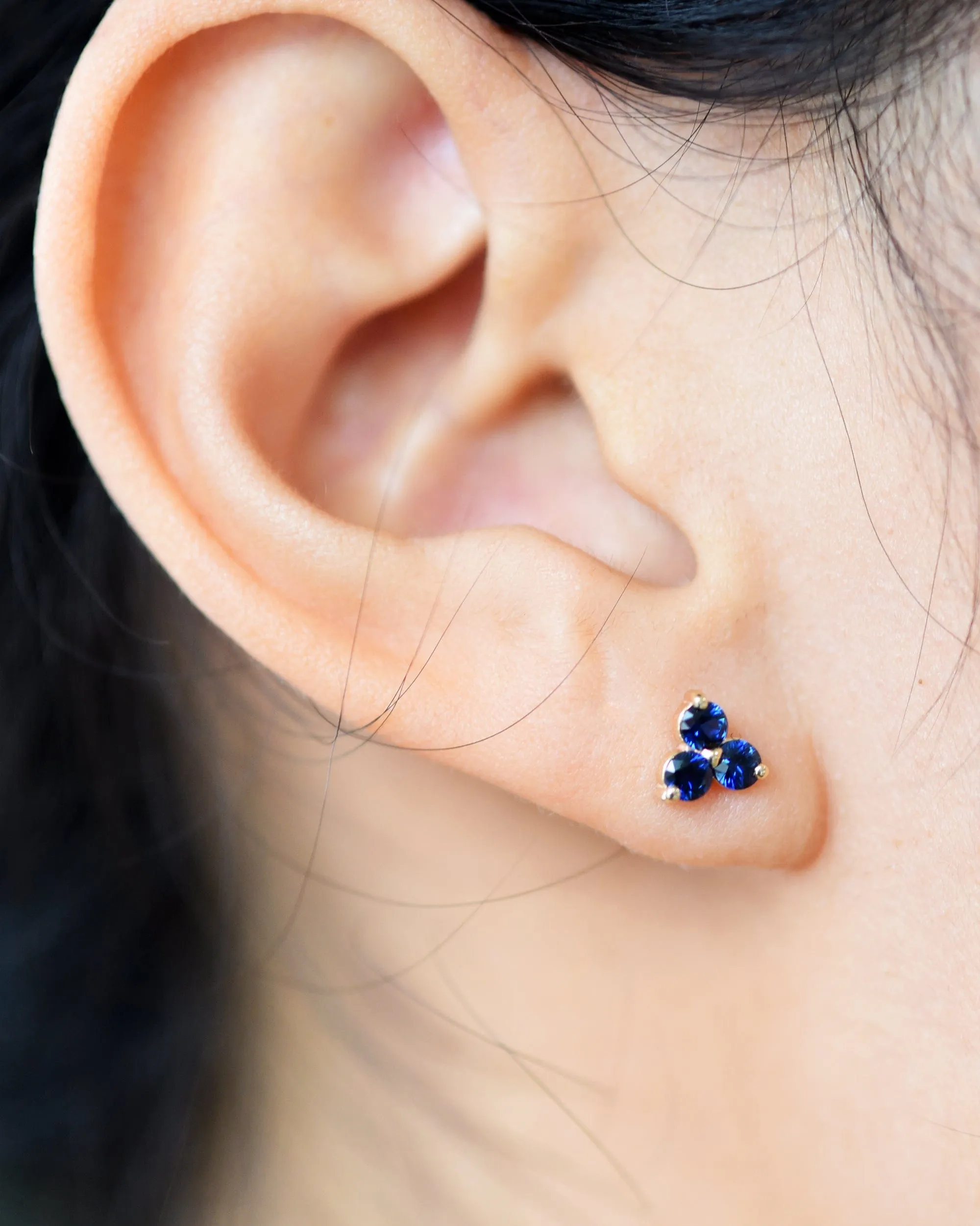 Blue Sapphire Florette Studs