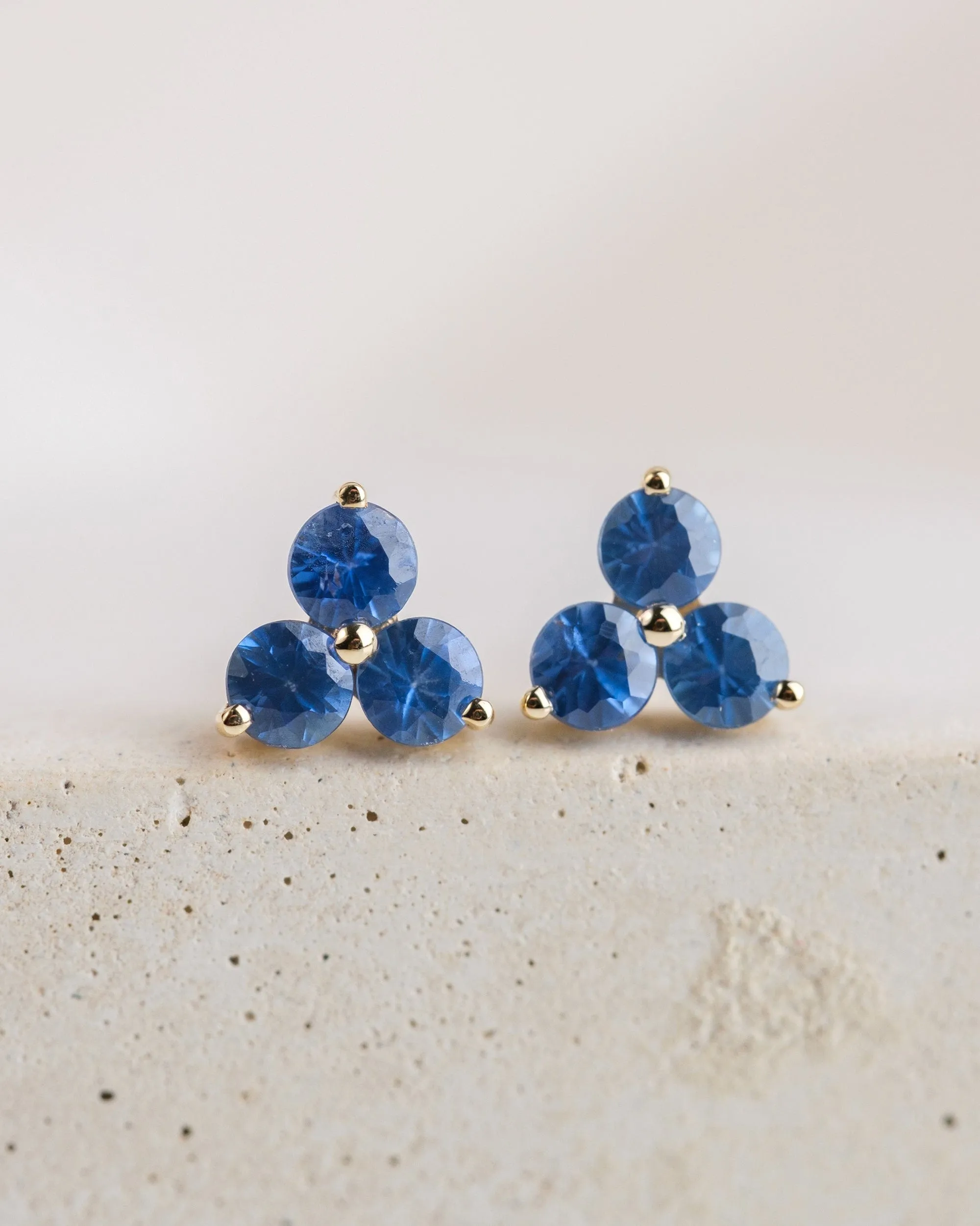 Blue Sapphire Florette Studs