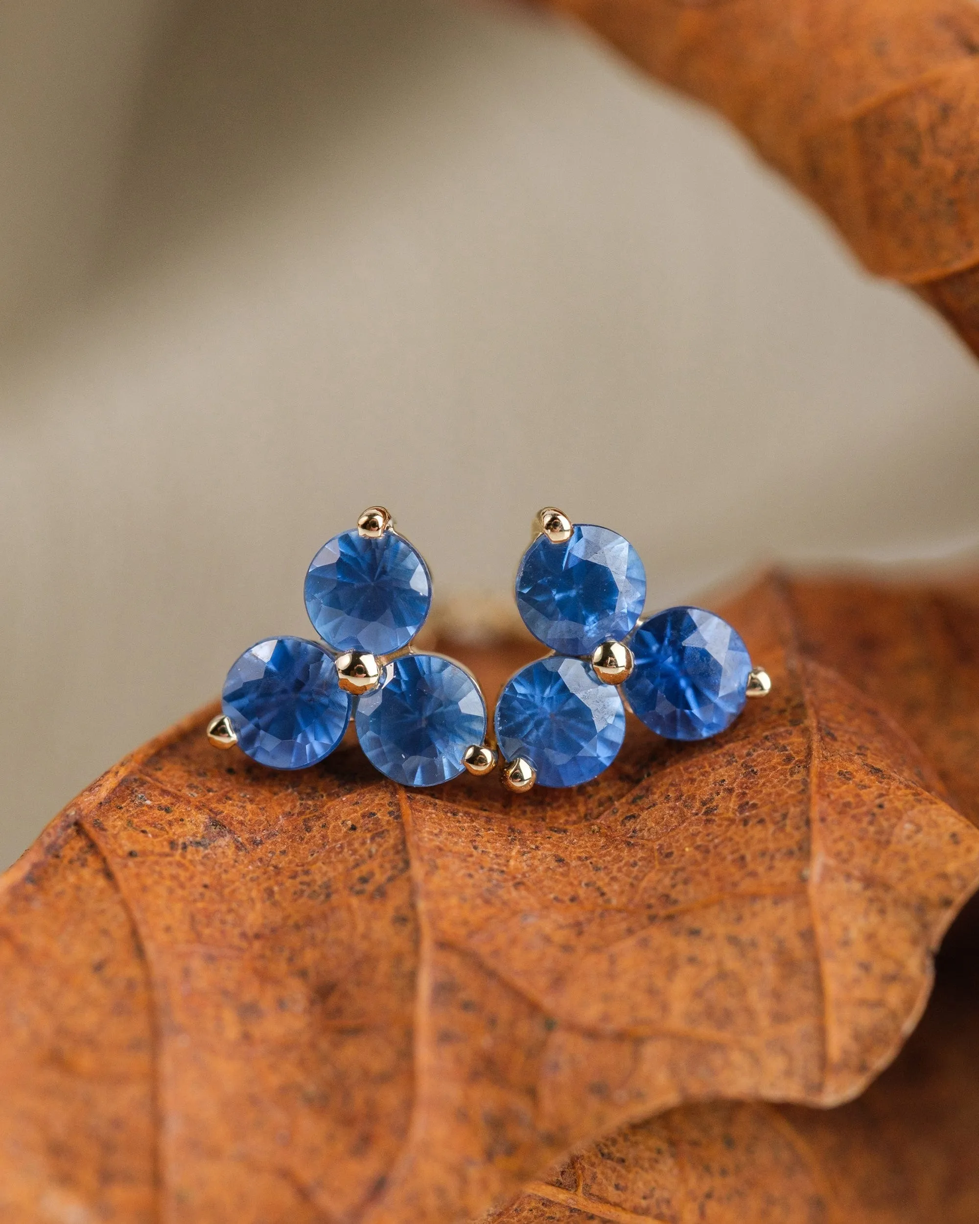 Blue Sapphire Florette Studs