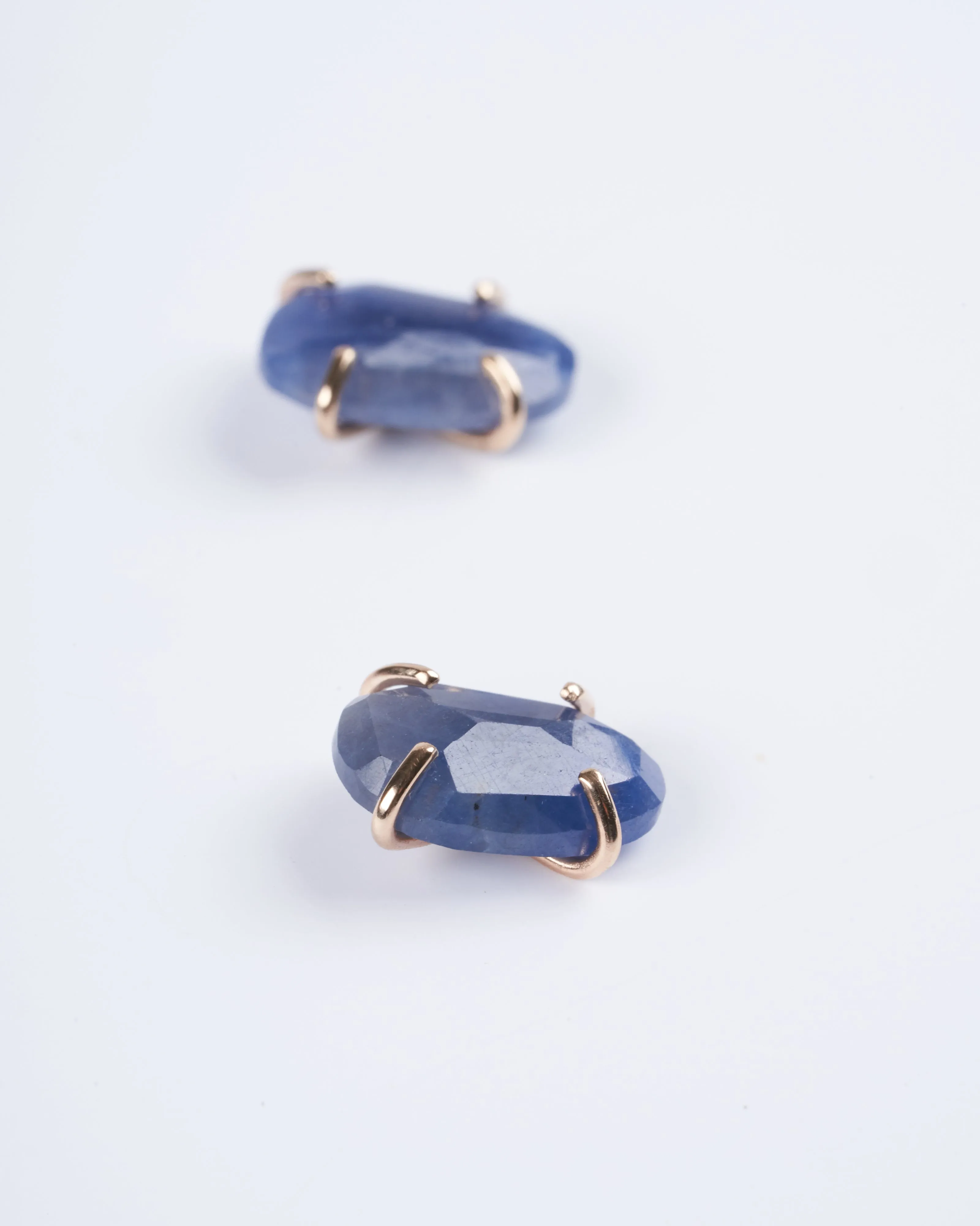 blue sapphire freeform post earring - blue