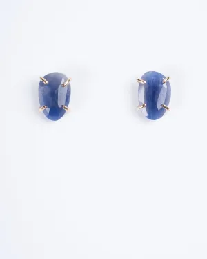blue sapphire freeform post earring - blue