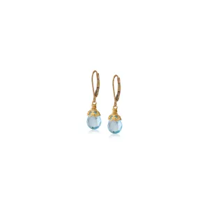 Blue Topaz Briolette Drop Earrings in Vermeil