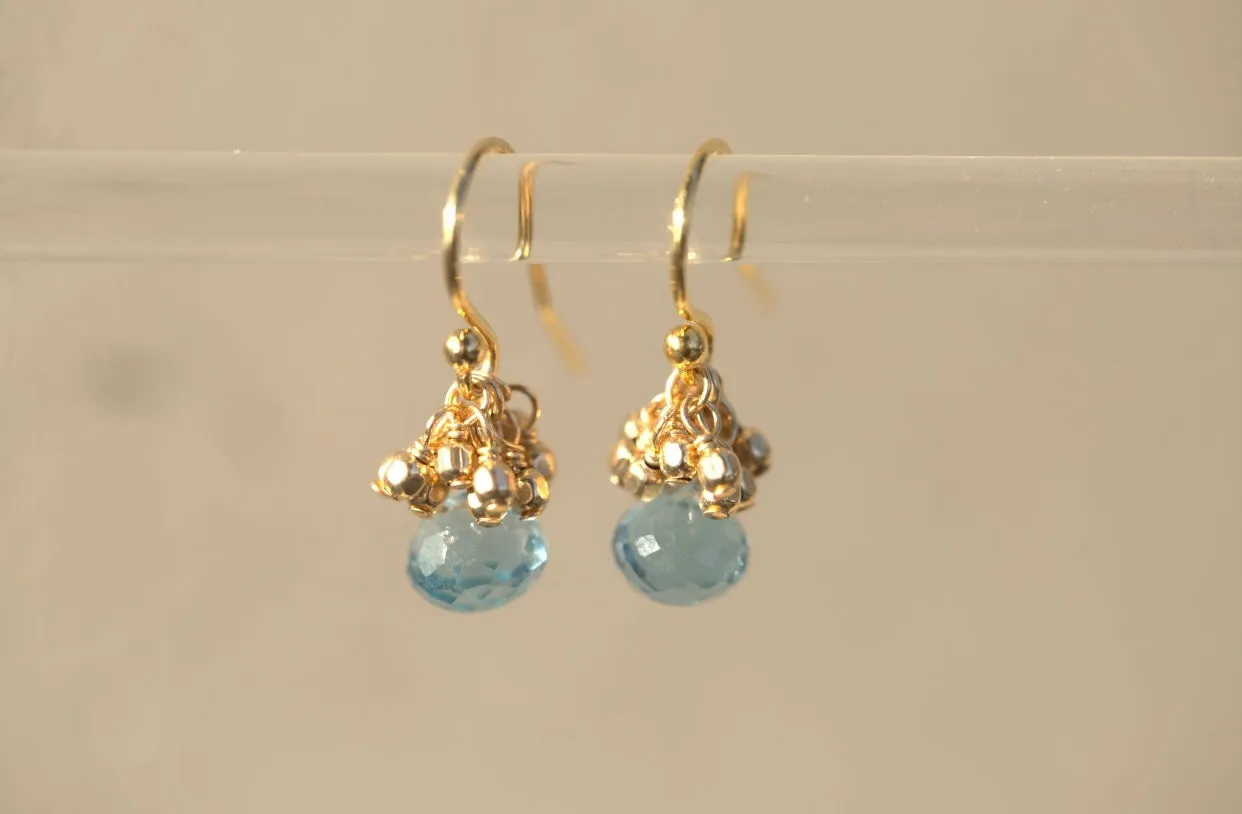 Blue Topaz Cluster Earrings