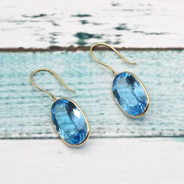 Blue Topaz Drop Earrings