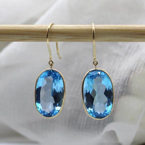 Blue Topaz Drop Earrings