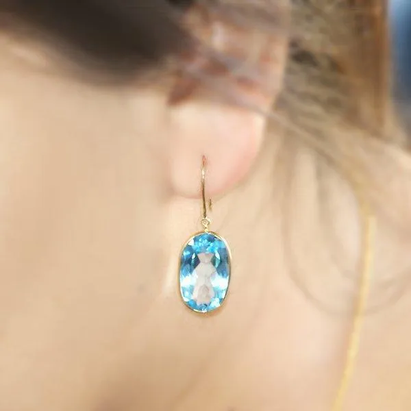 Blue Topaz Drop Earrings