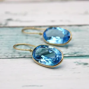 Blue Topaz Drop Earrings