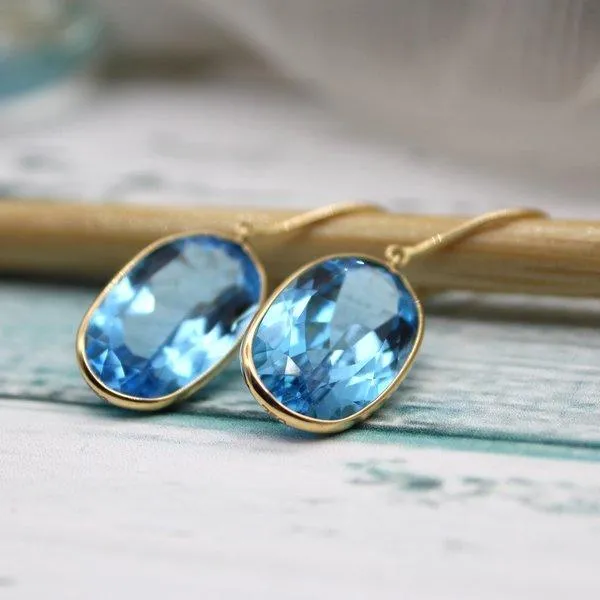 Blue Topaz Drop Earrings
