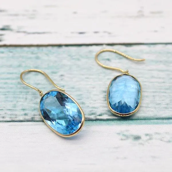 Blue Topaz Drop Earrings