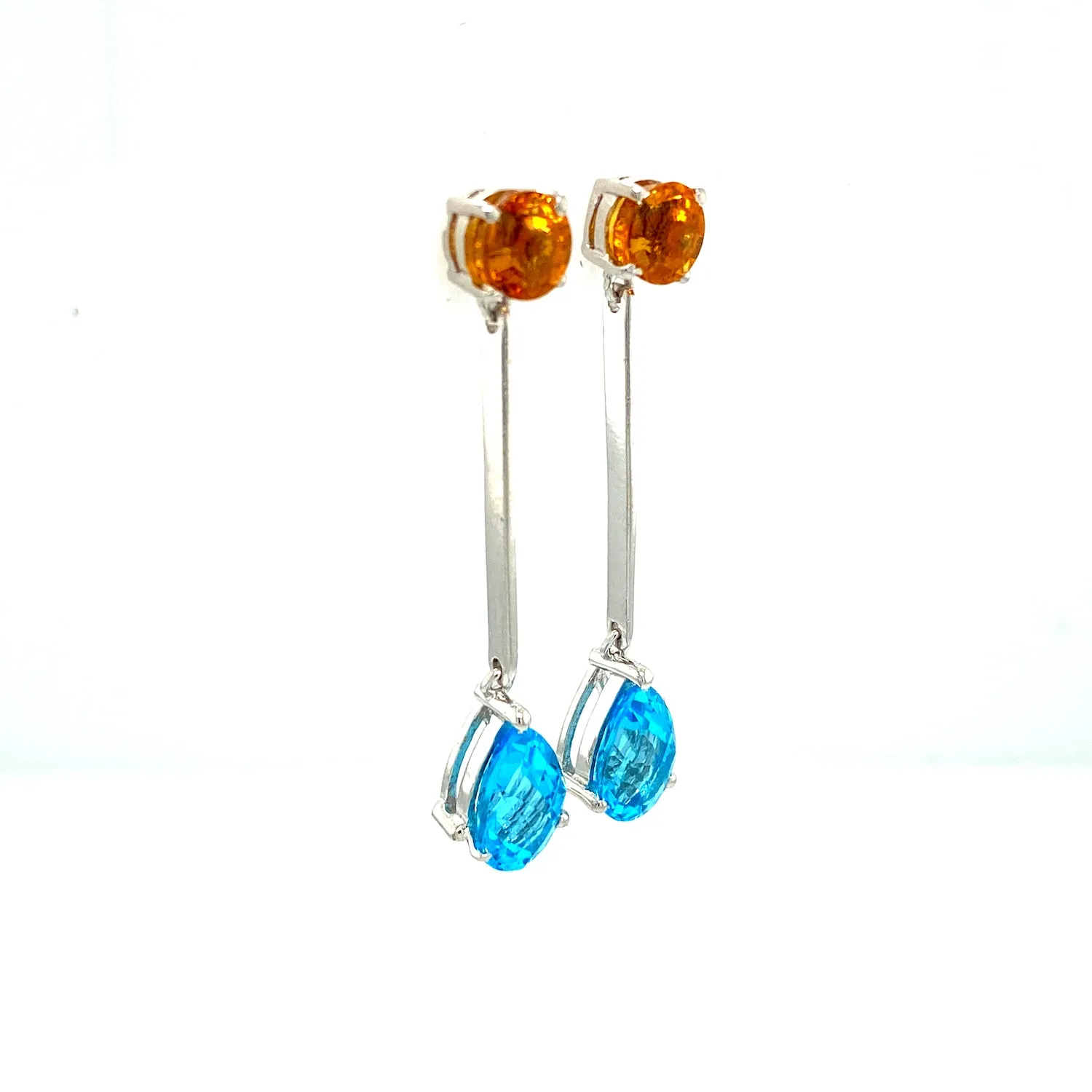 Blue Topaz Earring in .925 Sterling Silver - KST 52287