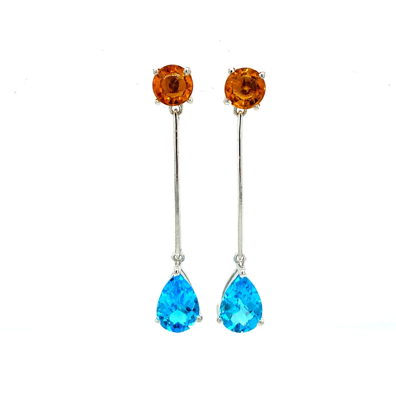 Blue Topaz Earring in .925 Sterling Silver - KST 52287