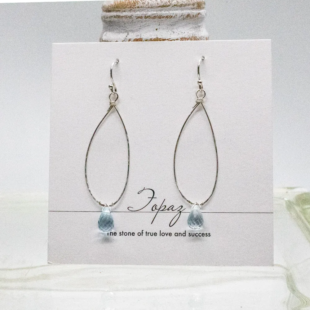 Blue Topaz Linden Silver Earrings
