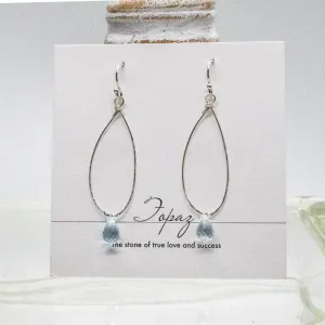 Blue Topaz Linden Silver Earrings