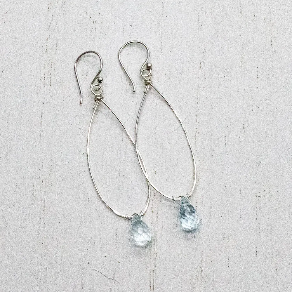 Blue Topaz Linden Silver Earrings