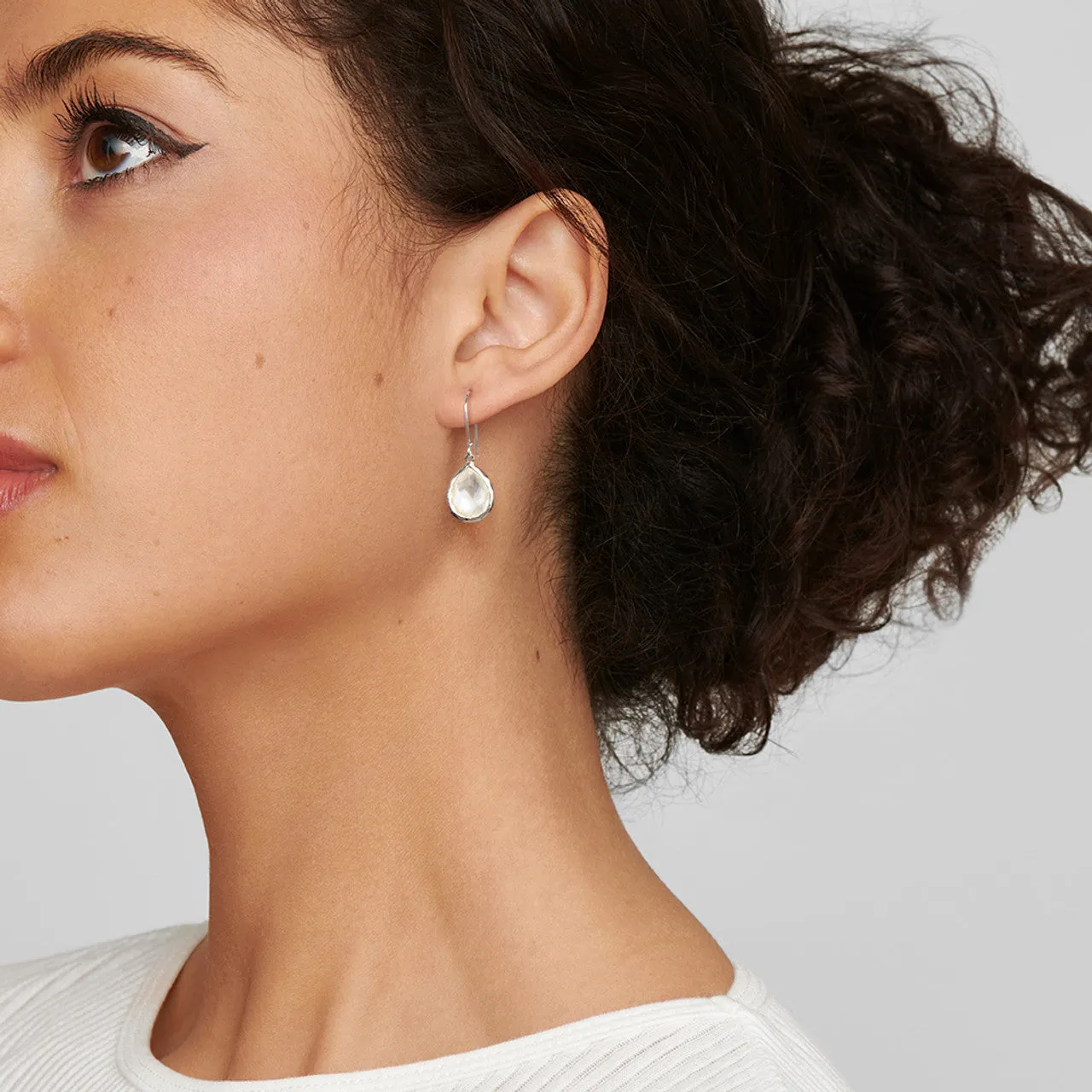 Blue Topaz Mini Teardrop Earrings in Sterling Silver