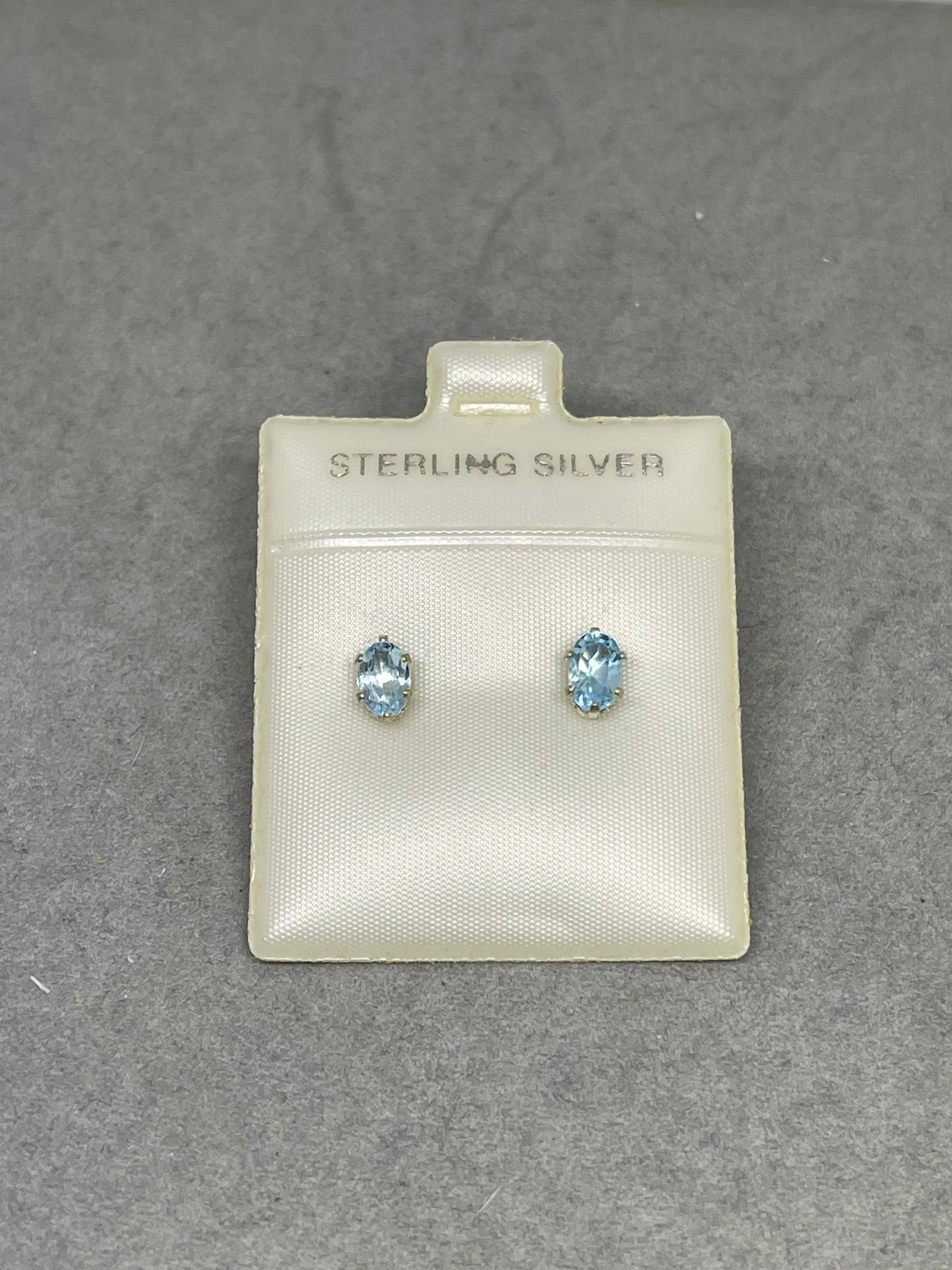Blue Topaz Sterling Silver Stud Earrings