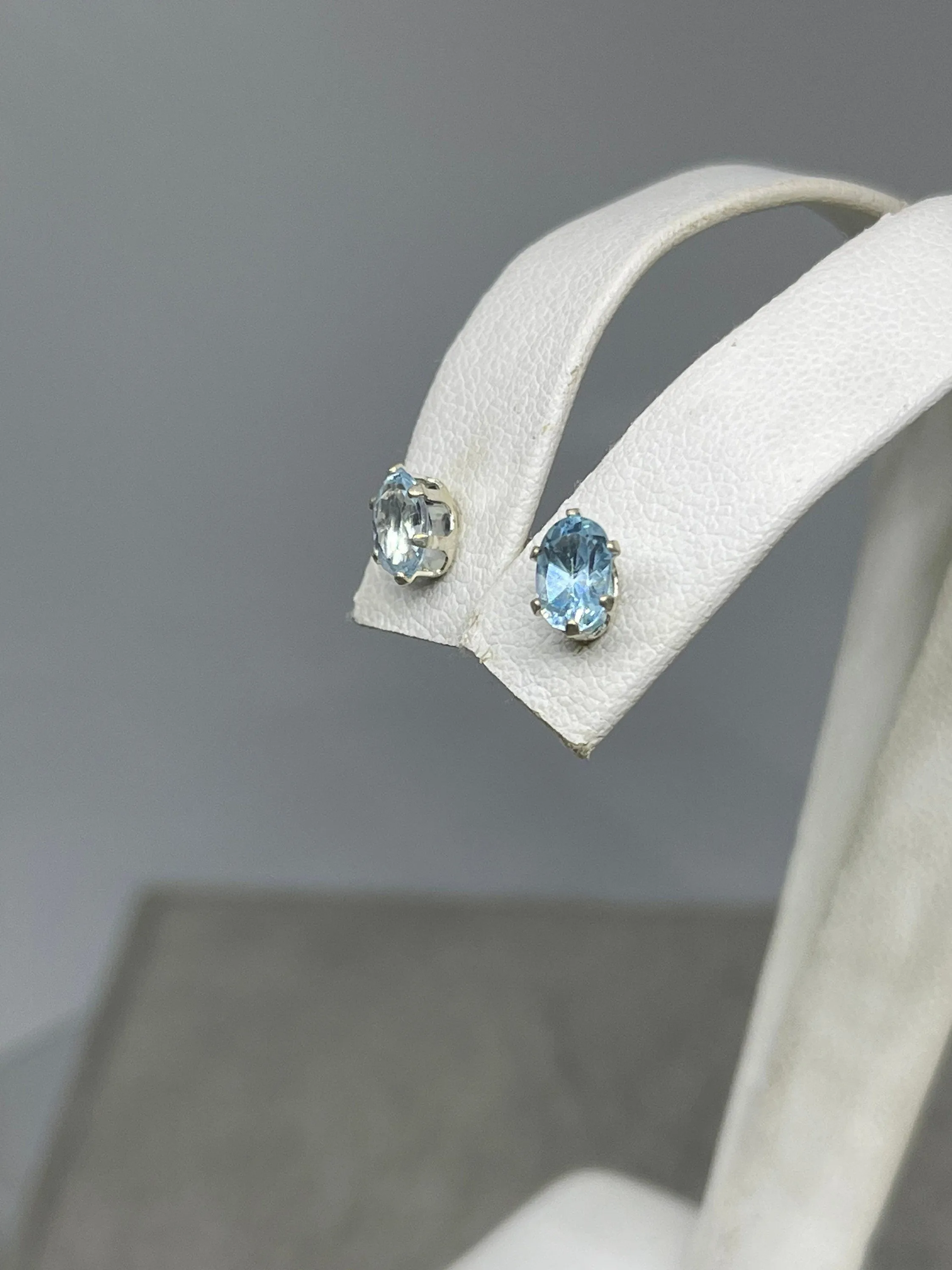 Blue Topaz Sterling Silver Stud Earrings