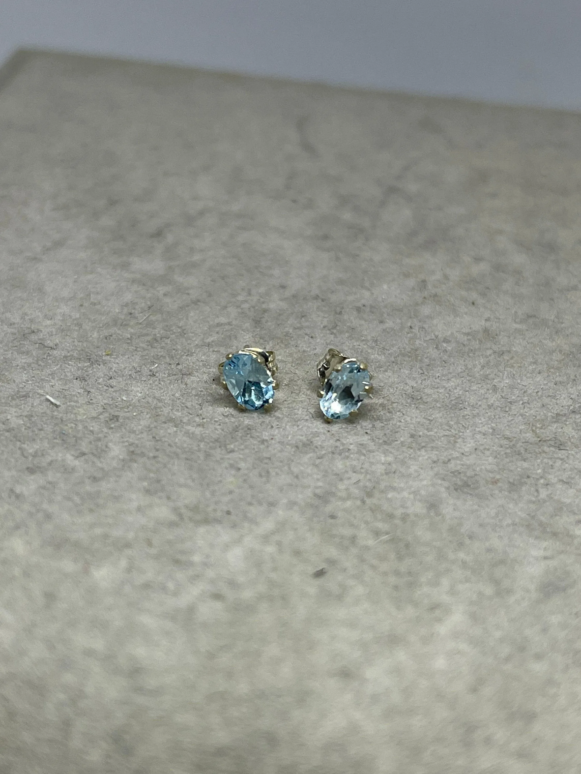 Blue Topaz Sterling Silver Stud Earrings