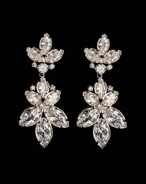 Bridal earrings - stunner crystal star flower - Jayda by Johnny b at Kezani