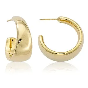 Carla 14K Yellow Gold Tapered Band Post Hoops