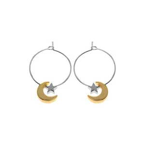 Carla star with gold plated moon earrings