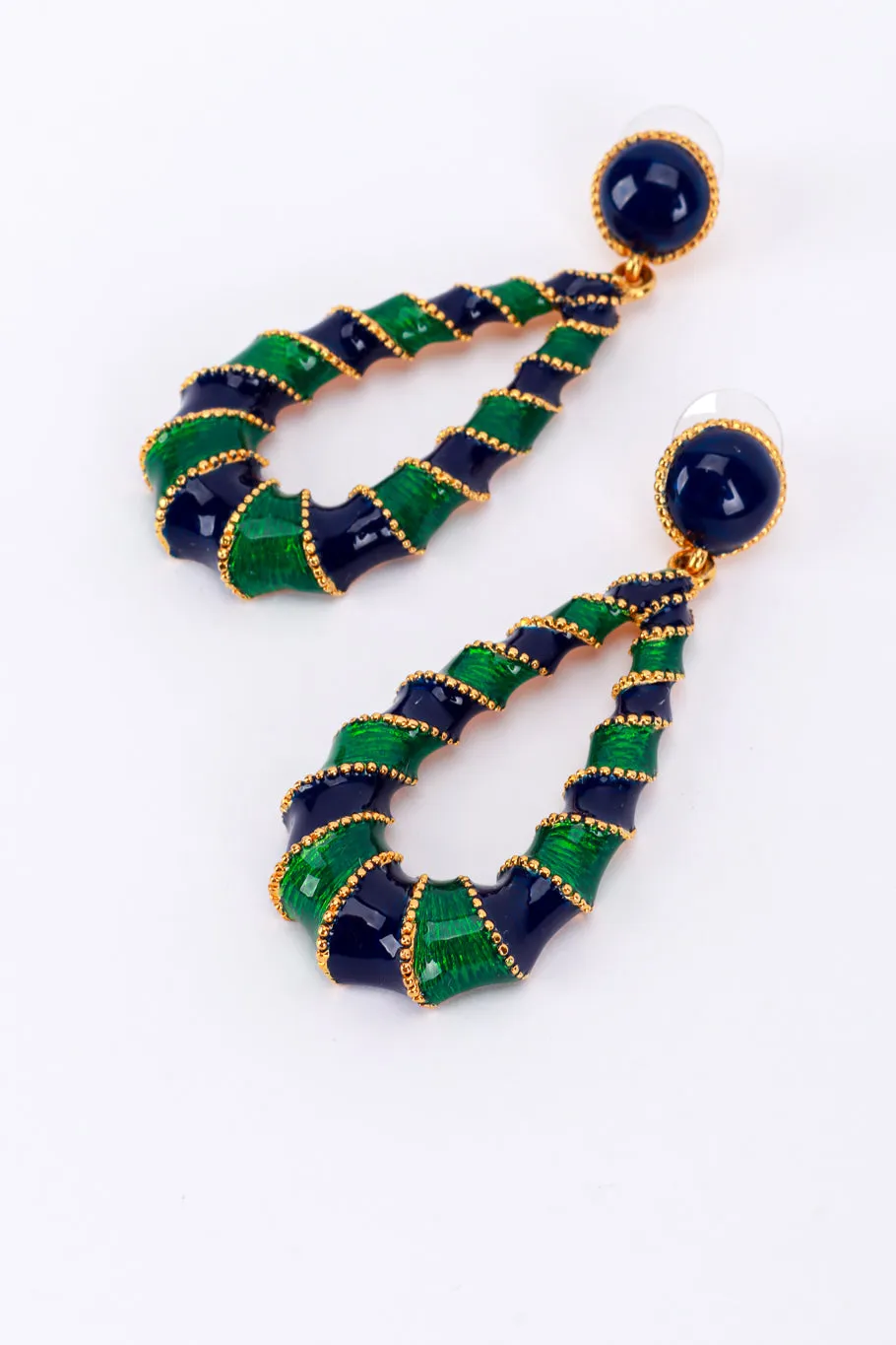 Carnival Enamel Teardrop Hoop Earrings