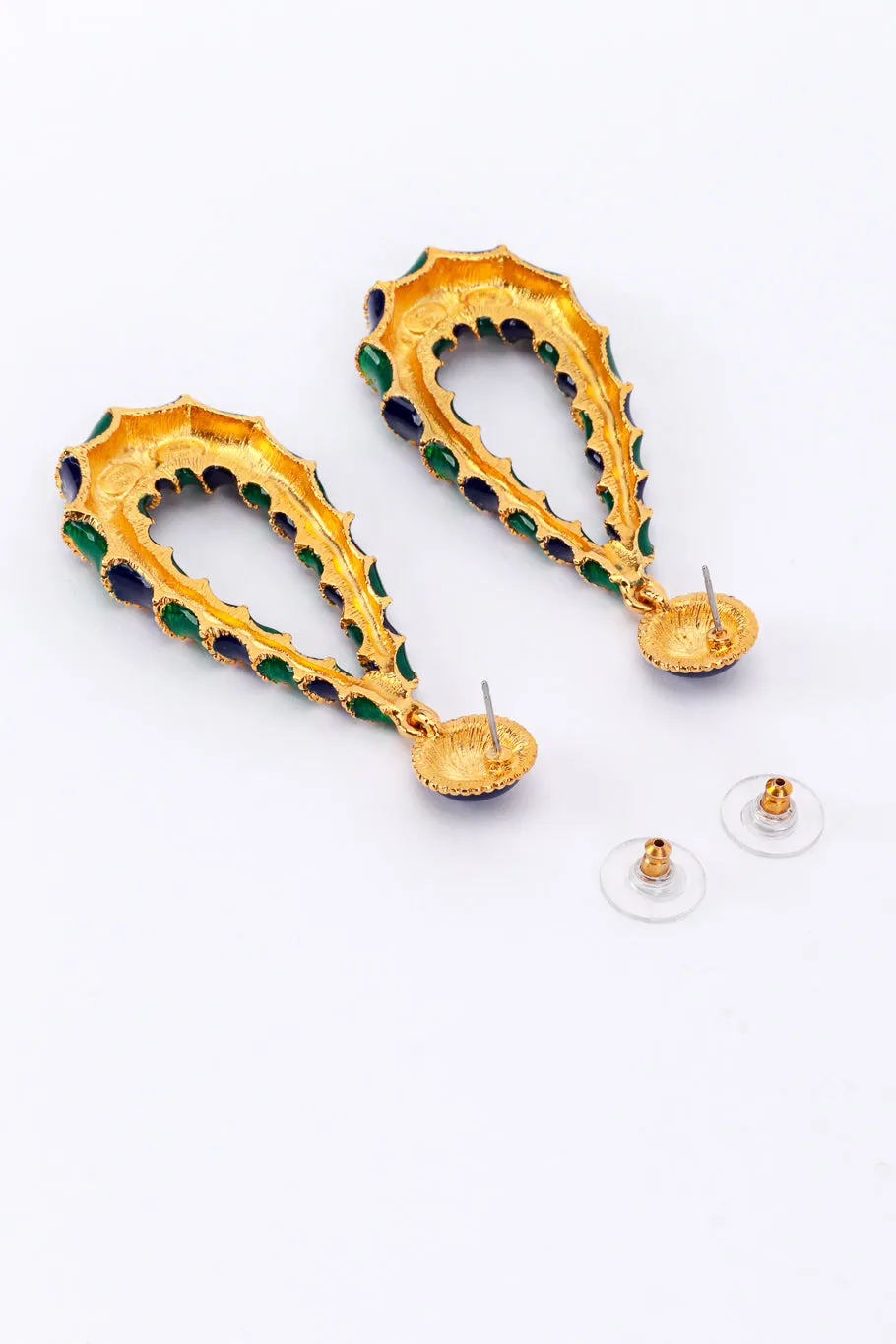 Carnival Enamel Teardrop Hoop Earrings