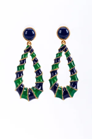 Carnival Enamel Teardrop Hoop Earrings