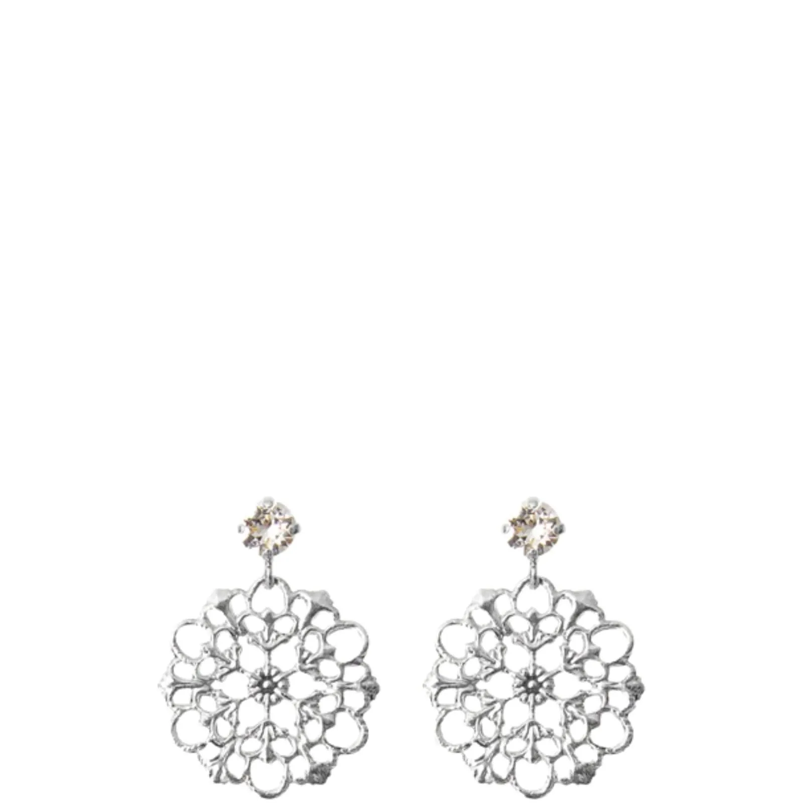 Caroline Svedbom Silver Andrea Earrings - Clear