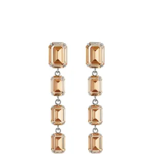 Caroline Svedbom Silver Lydia Long Drop Earrings - Golden Shadow