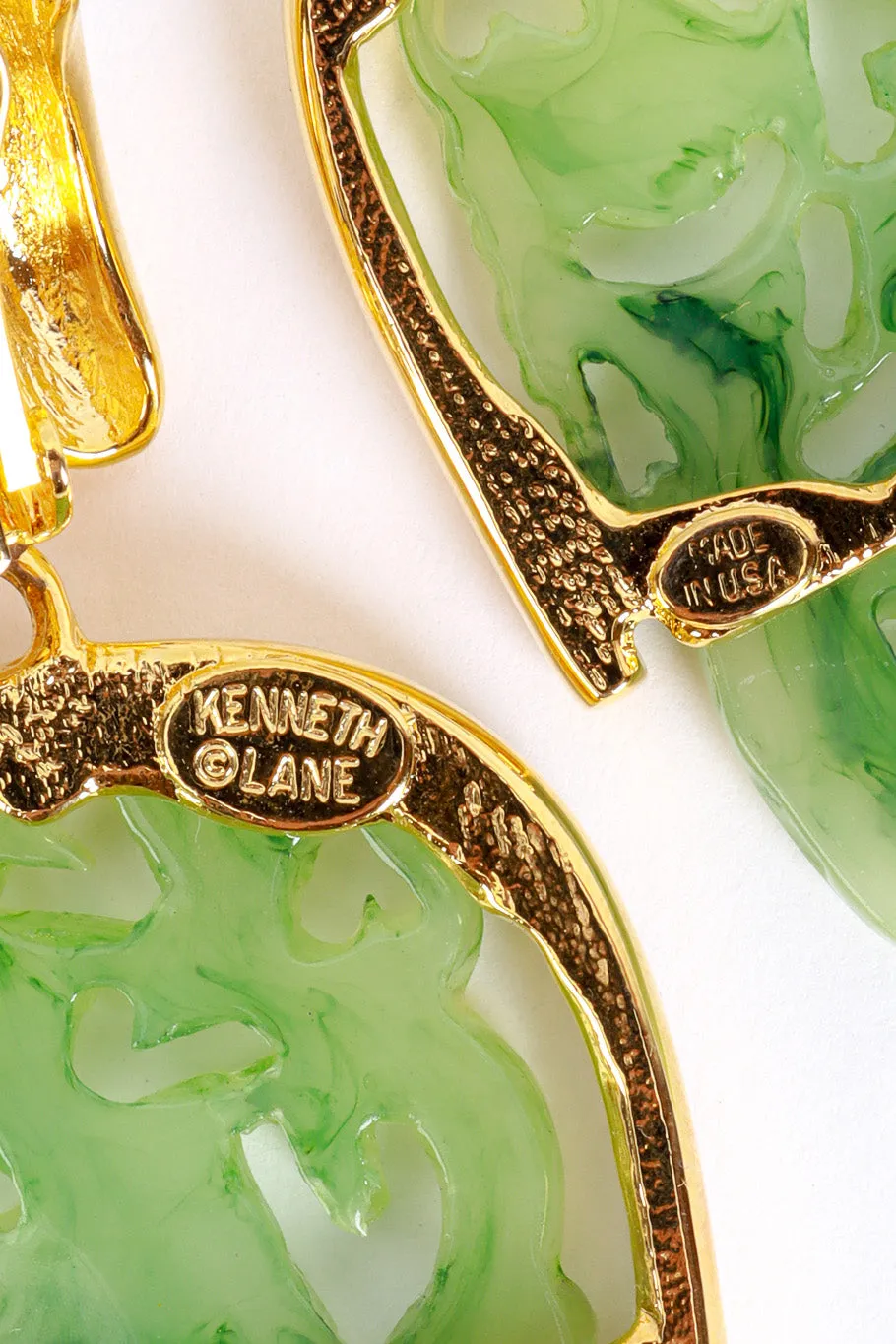 Carved Jade Drop Earrings