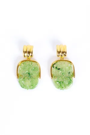 Carved Jade Drop Earrings