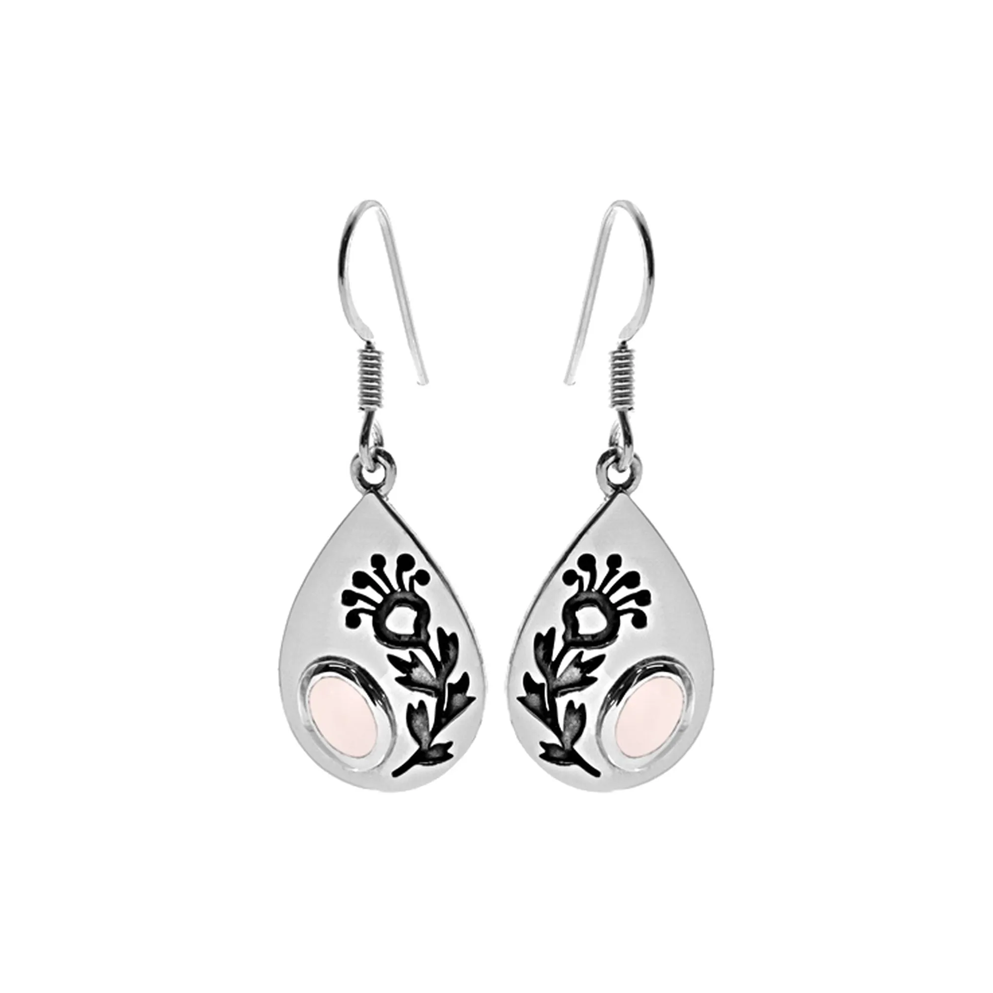 Catalina dandelion rose quartz earrings