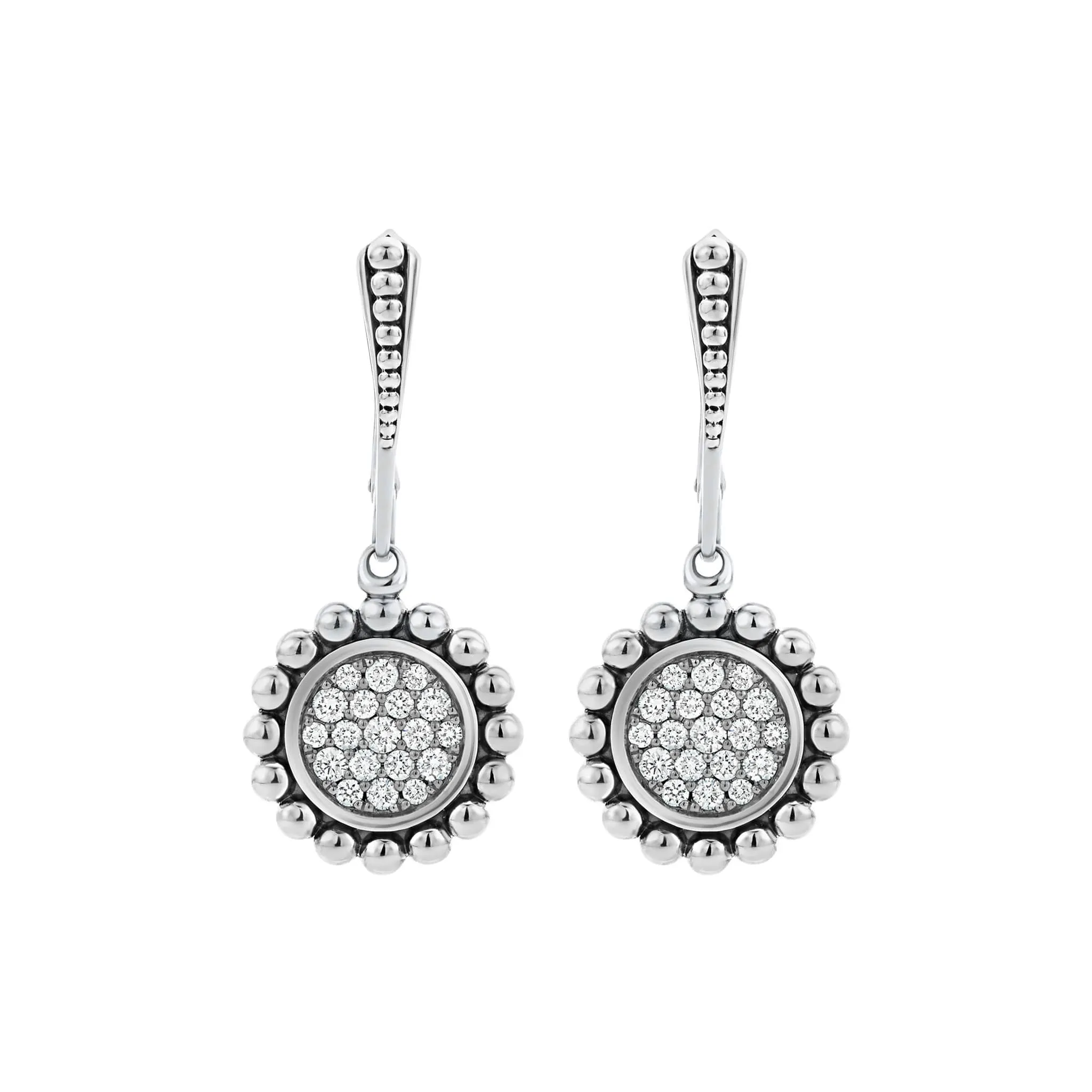Caviar Spark Small Caviar Circle Diamond Drop Earrings