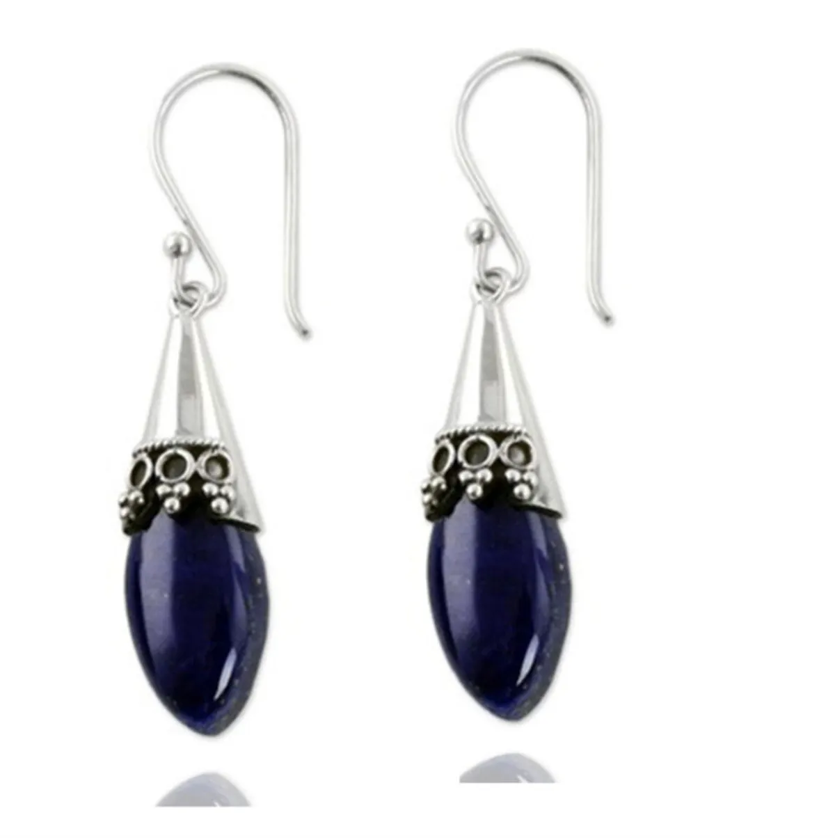 Celestine & Silver-Plated Drop Earrings