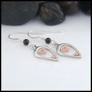 Celtic Frame Drop Earrings with Onyx