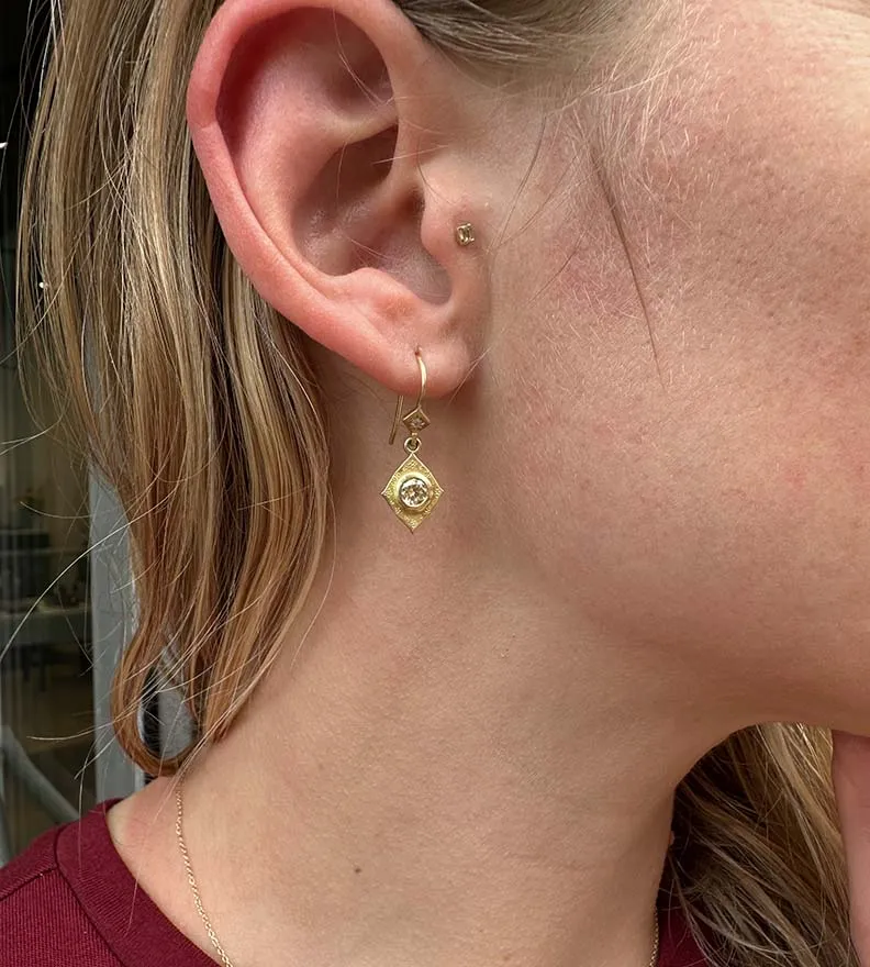Champagne Diamond Drop Earrings