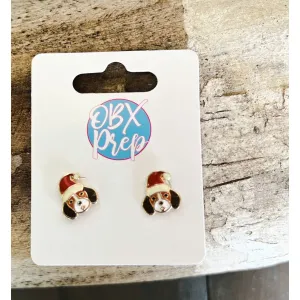 Christmas Dogs Enamel Stud Earrings- Corgi, Beagle, Frenchie