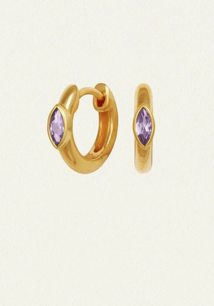Chrysalis Earrings Amethyst - Gold