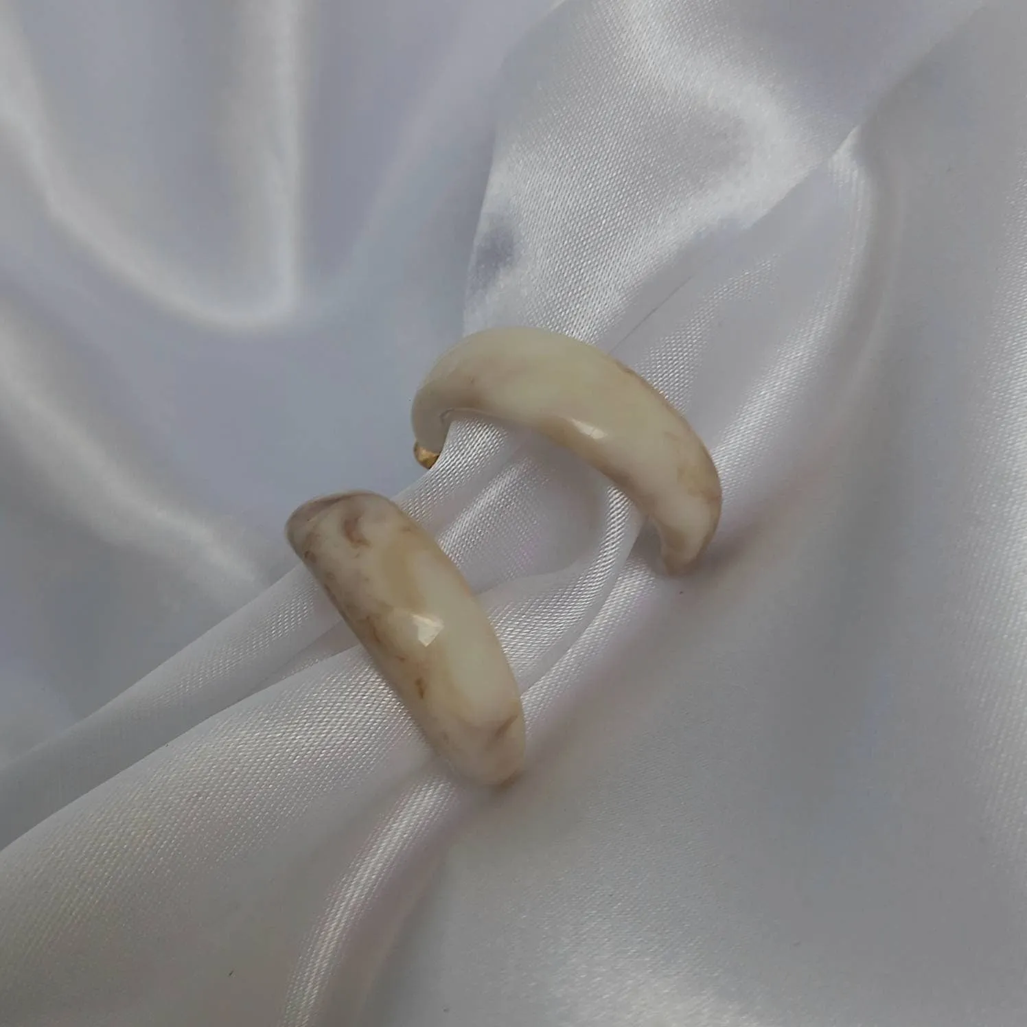 Chunky Beige Resin Hoop Earrings - Resin Earrings, Chunky Hoop Earrings, Thick Resin Earrings, Earrings In The UK, Hoop Earrings In The UK