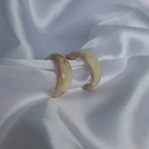 Chunky Beige Resin Hoop Earrings - Resin Earrings, Chunky Hoop Earrings, Thick Resin Earrings, Earrings In The UK, Hoop Earrings In The UK