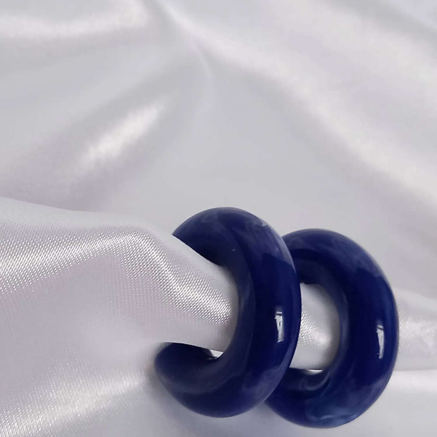Chunky Blue Resin Hoop Earrings -  Resin Earrings, Chunky Hoop Earrings, Thick Resin Earrings, Earrings In The UK, Hoop Earrings In The UK